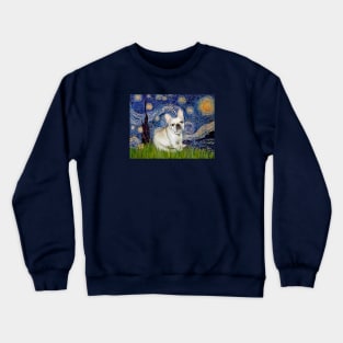 Starry Night Adaptation with a French Bulldog (cream) Crewneck Sweatshirt